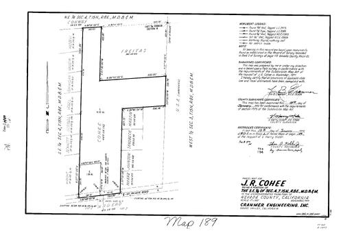 Click to see Parcel Map Book 2, pg. 189 (1972) of Nevada County Recorders Parcel Maps Book 2
