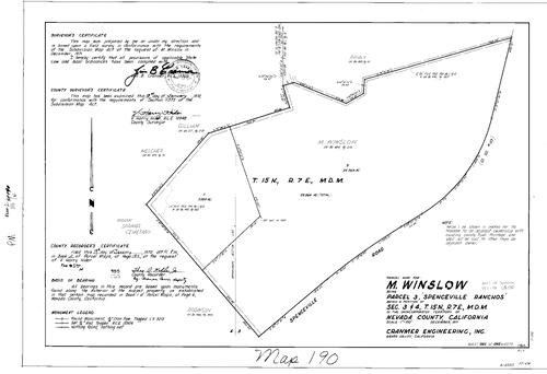Click to see Parcel Map Book 2, pg. 190 (1972) of Nevada County Recorders Parcel Maps Book 2