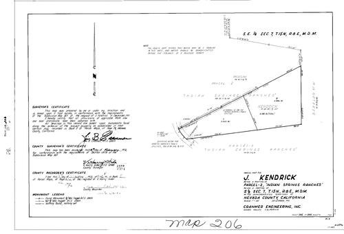 Click to see Parcel Map Book 2, pg. 206 (1972) of Nevada County Recorders Parcel Maps Book 2