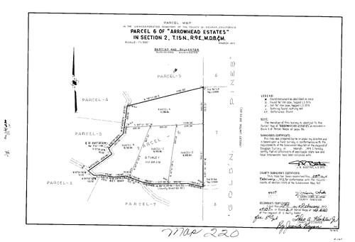 Click to see Parcel Map Book 2, pg. 220 (1972) of Nevada County Recorders Parcel Maps Book 2