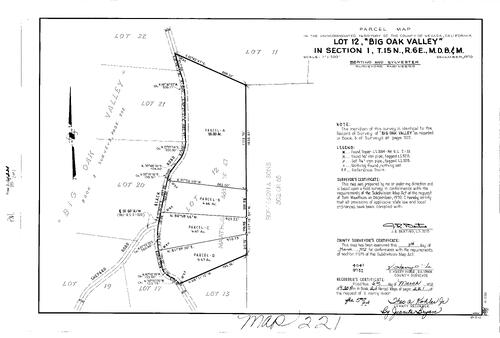 Click to see Parcel Map Book 2, pg. 221 (1972) of Nevada County Recorders Parcel Maps Book 2