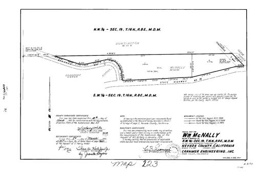 Click to see Parcel Map Book 2, pg. 223 (1972) of Nevada County Recorders Parcel Maps Book 2