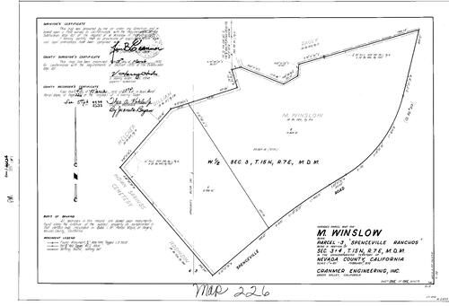 Click to see Parcel Map Book 2, pg. 226 (1972) of Nevada County Recorders Parcel Maps Book 2