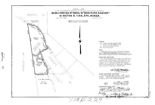 Click to see Parcel Map Book 2, pg. 229 (1972) of Nevada County Recorders Parcel Maps Book 2