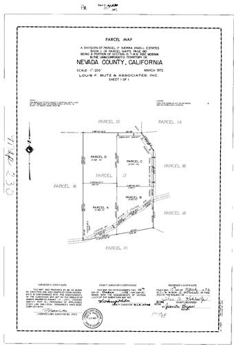 Click to see Parcel Map Book 2, pg. 230 (1972) of Nevada County Recorders Parcel Maps Book 2