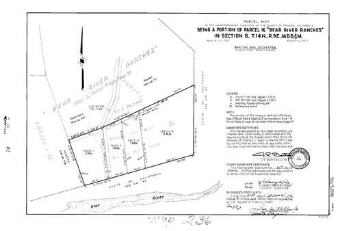 Click to see Parcel Map Book 2, pg. 236 (1972) of Nevada County Recorders Parcel Maps Book 2