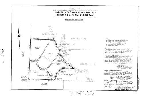 Click to see Parcel Map Book 2, pg. 238 (1972) of Nevada County Recorders Parcel Maps Book 2