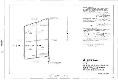 Click to see Parcel Map Book 2, pg. 250 (1972) of Nevada County Recorders Parcel Maps Book 2