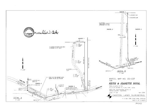 Click to see Parcel Map Book 20, pg. 1 (2006) of Nevada County Recorders Parcel Maps Book 20