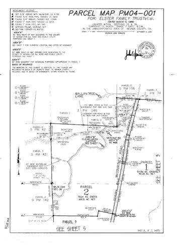 Click to see Parcel Map Book 20, pg. 8 (2006) of Nevada County Recorders Parcel Maps Book 20