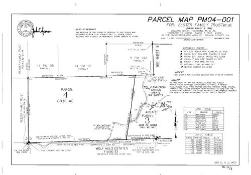 Click to see Parcel Map Book 20, pg. 8 (2006) of Nevada County Recorders Parcel Maps Book 20