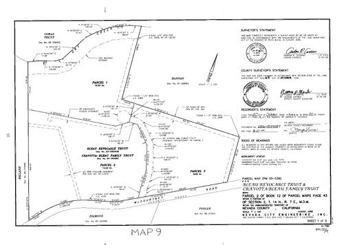 Click to see Parcel Map Book 20, pg. 9 (2006) of Nevada County Recorders Parcel Maps Book 20
