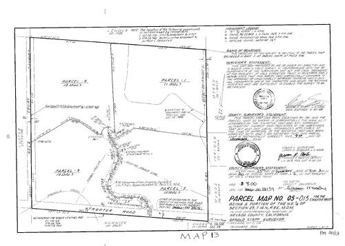 Click to see Parcel Map Book 20, pg. 13 (2006) of Nevada County Recorders Parcel Maps Book 20