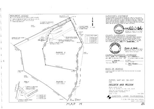 Click to see Parcel Map Book 20, pg. 14 (2006) of Nevada County Recorders Parcel Maps Book 20