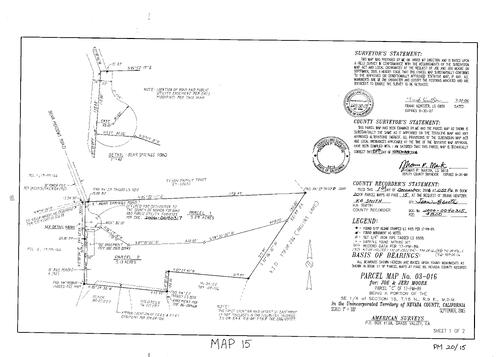 Click to see Parcel Map Book 20, pg. 15 (2006) of Nevada County Recorders Parcel Maps Book 20