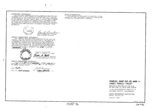 Click to see Parcel Map Book 20, pg. 16 (2006) of Nevada County Recorders Parcel Maps Book 20