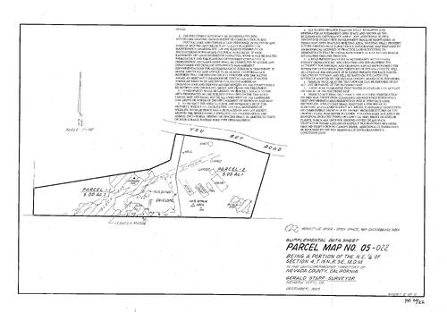 Click to see Parcel Map Book 20, pg. 22 (2006) of Nevada County Recorders Parcel Maps Book 20