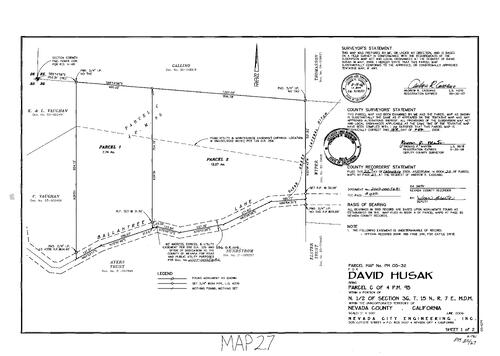 Click to see Parcel Map Book 20, pg. 27 (2007) of Nevada County Recorders Parcel Maps Book 20