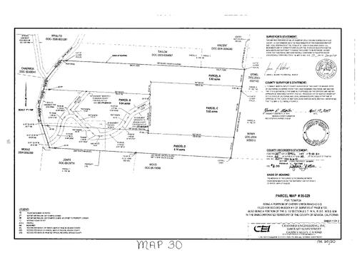 Click to see Parcel Map Book 20, pg. 30 (2007) of Nevada County Recorders Parcel Maps Book 20