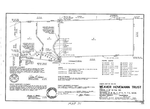 Click to see Parcel Map Book 20, pg. 31 (2007) of Nevada County Recorders Parcel Maps Book 20