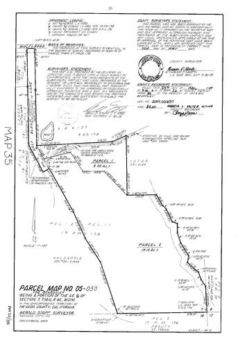 Click to see Parcel Map Book 20, pg. 35 (2007) of Nevada County Recorders Parcel Maps Book 20