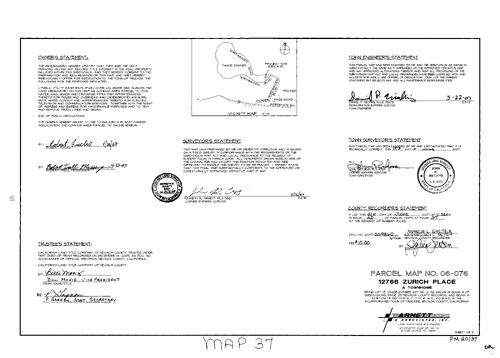 Click to see Parcel Map Book 20, pg. 37 (2007) of Nevada County Recorders Parcel Maps Book 20