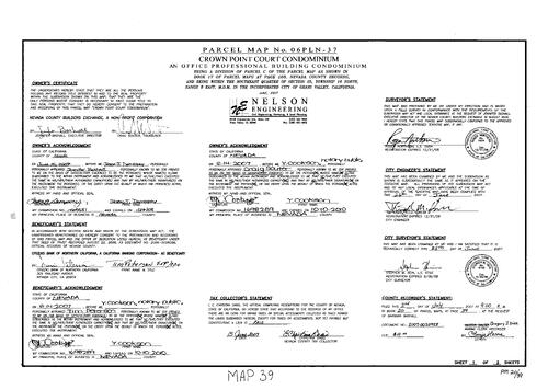 Click to see Parcel Map Book 20, pg. 39 (2007) of Nevada County Recorders Parcel Maps Book 20