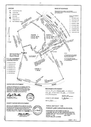 Click to see Parcel Map Book 20, pg. 48 (2007) of Nevada County Recorders Parcel Maps Book 20