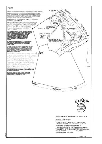 Click to see Parcel Map Book 20, pg. 48 (2007) of Nevada County Recorders Parcel Maps Book 20