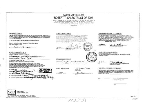 Click to see Parcel Map Book 20, pg. 51 (2007) of Nevada County Recorders Parcel Maps Book 20