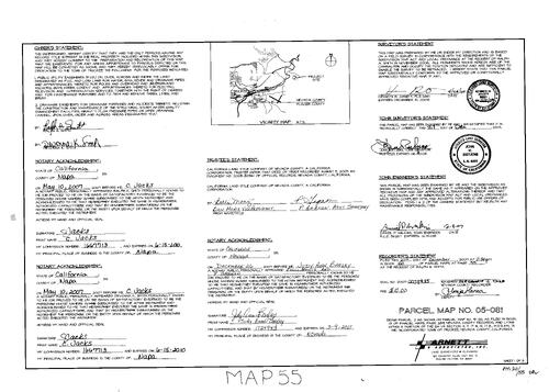 Click to see Parcel Map Book 20, pg. 55 (2007) of Nevada County Recorders Parcel Maps Book 20
