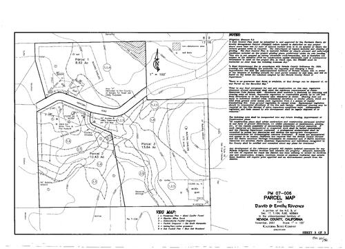 Click to see Parcel Map Book 20, pg. 56 (2007) of Nevada County Recorders Parcel Maps Book 20