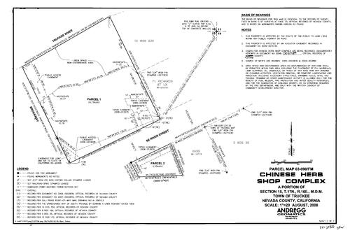 Click to see Parcel Map Book 20, pg. 65 (2008) of Nevada County Recorders Parcel Maps Book 20