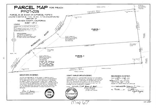 Click to see Parcel Map Book 20, pg. 67 (2008) of Nevada County Recorders Parcel Maps Book 20