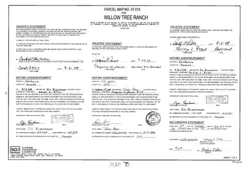 Click to see Parcel Map Book 20, pg. 70 (2008) of Nevada County Recorders Parcel Maps Book 20