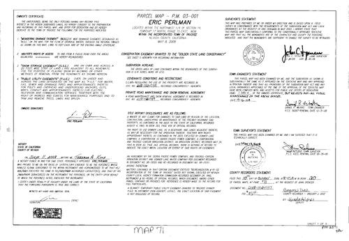 Click to see Parcel Map Book 20, pg. 71 (2008) of Nevada County Recorders Parcel Maps Book 20