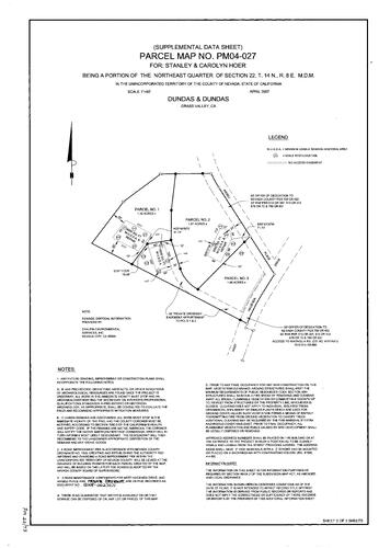 Click to see Parcel Map Book 20, pg. 73 (2008) of Nevada County Recorders Parcel Maps Book 20