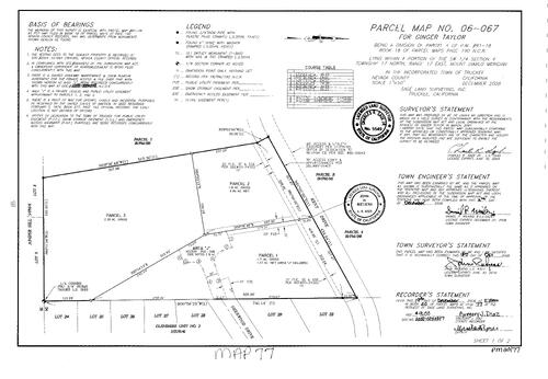 Click to see Parcel Map Book 20, pg. 77 (2008) of Nevada County Recorders Parcel Maps Book 20