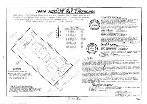 Click to see Parcel Map Book 20, pg. 82 (2009) of Nevada County Recorders Parcel Maps Book 20