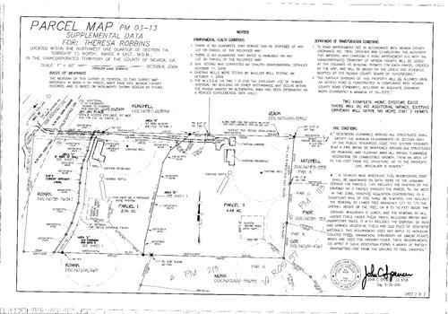 Click to see Parcel Map Book 20, pg. 83 (2009) of Nevada County Recorders Parcel Maps Book 20