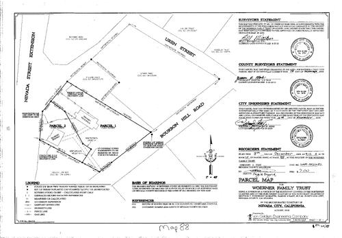 Click to see Parcel Map Book 20, pg. 88 (2009) of Nevada County Recorders Parcel Maps Book 20