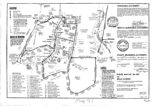 Click to see Parcel Map Book 20, pg. 97 (2010) of Nevada County Recorders Parcel Maps Book 20