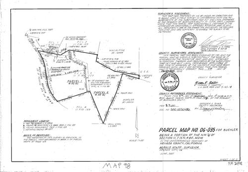 Click to see Parcel Map Book 20, pg. 98 (2010) of Nevada County Recorders Parcel Maps Book 20