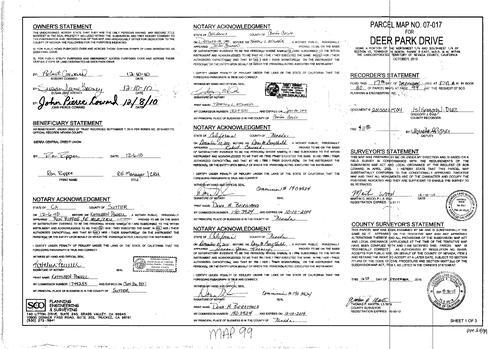 Click to see Parcel Map Book 20, pg. 99 (2010) of Nevada County Recorders Parcel Maps Book 20