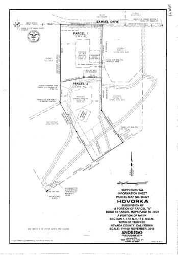 Click to see Parcel Map Book 20, pg. 101 (2010) of Nevada County Recorders Parcel Maps Book 20