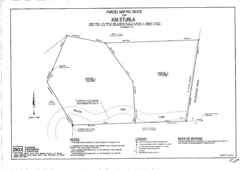 Click to see Parcel Map Book 20, pg. 103 (2010) of Nevada County Recorders Parcel Maps Book 20