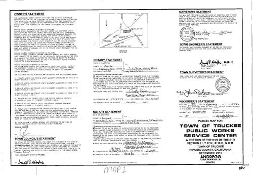 Click to see Parcel Map Book 21, pg. 1 (2011) of Nevada County Recorders Parcel Maps Book 21