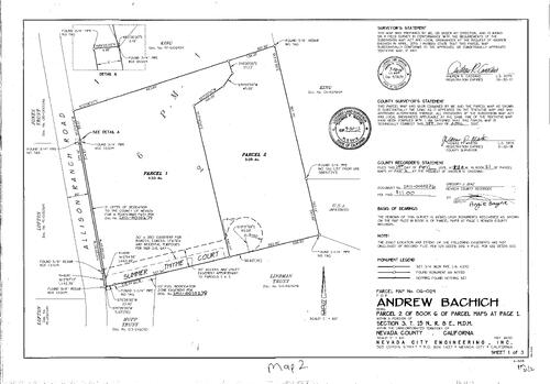 Click to see Parcel Map Book 21, pg. 002 (2011) of Nevada County Recorders Parcel Maps Book 21