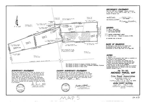 Click to see Parcel Map Book 21, pg. 5 (2011) of Nevada County Recorders Parcel Maps Book 21