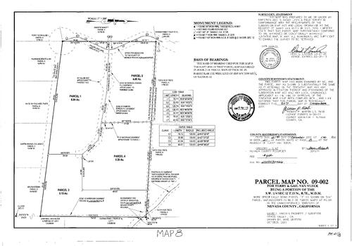 Click to see Parcel Map Book 21, pg. 8 (2011) of Nevada County Recorders Parcel Maps Book 21